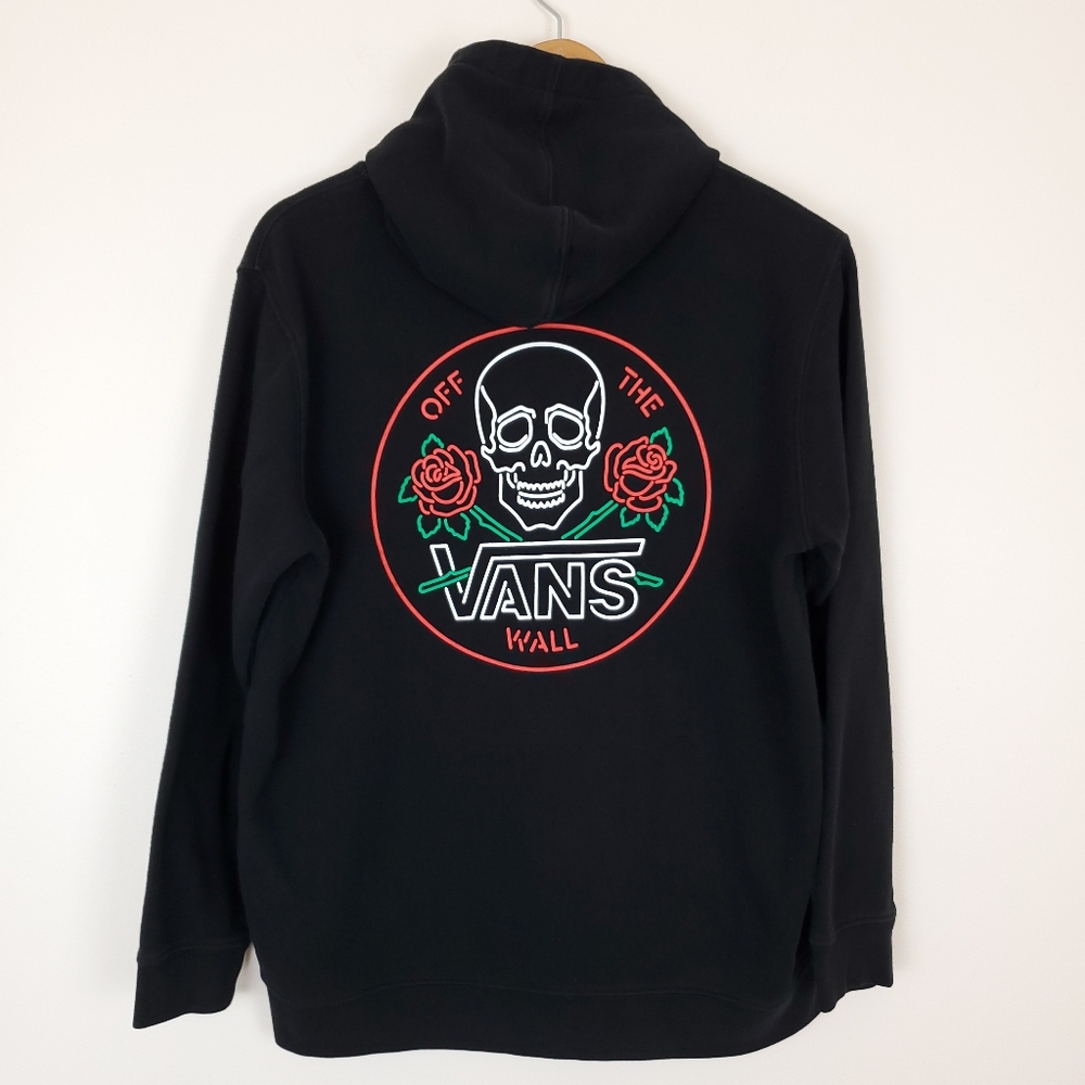 Vans Neon Sign Style Graphic Black Pullover Hoodie - Picture 5 of 9